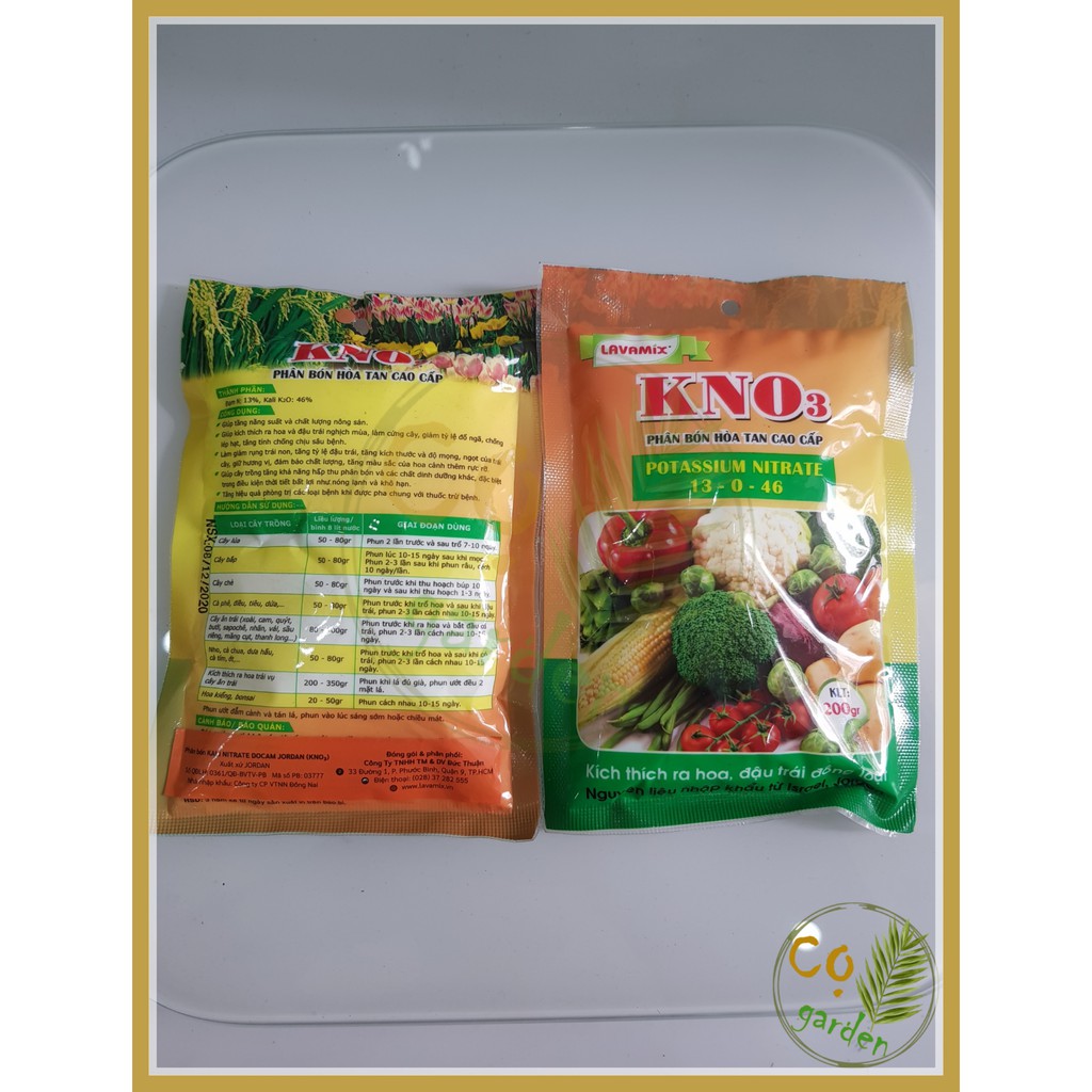 COMBO 2 túi Phân Bón Kali Nitrate 13-0-46  loại 200gr - Cọ garden