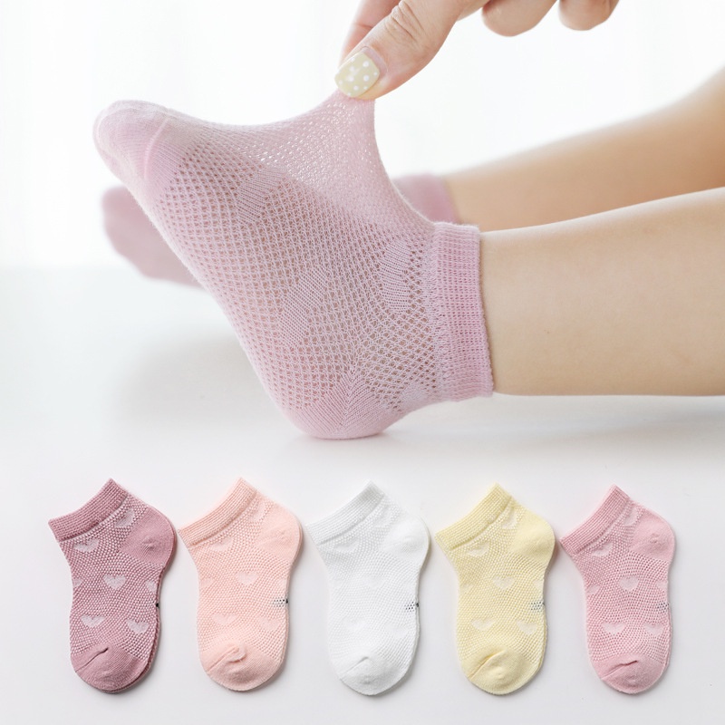 Tất lưới cho bé thoáng khí, chất cotton thun co giãn, mát và thoáng cho bé trai bé gái TA456