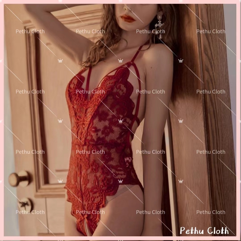 （Q1,HCM) Váy ngủ sexyBodysuit 2 dây nữ sang chảnh đan dây ren xuyên thấu kèm 40-60kg--016