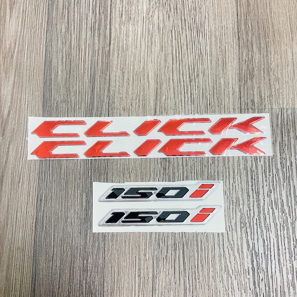 (MÀU ĐỎ) COMBO TEM CHỮ CLICK VÀ SỐ 125i, 150i HÀNG BAO ĐẸP