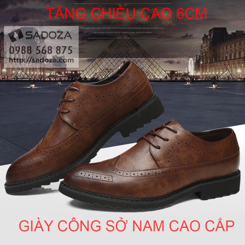 Giày tây nam TĂNG CHIỀU CAO Hàn Quốc cao cấp phong cách cổ điển nam tính lịch lãm GD54