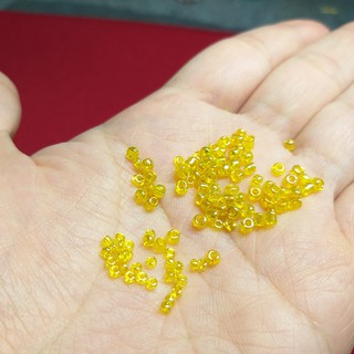 Combo hạt cườm trong vàng hoa mai 2mm