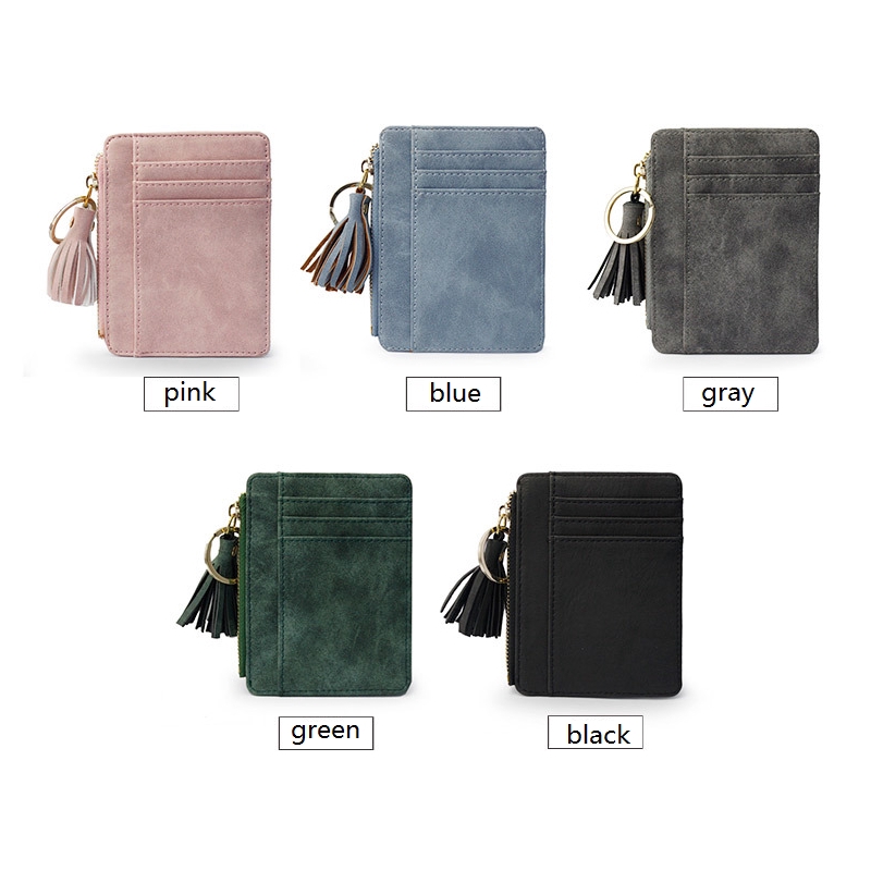 Ví mini đính núm tua đựng thẻ/ tiền xu/ tiền mặt xinh xắn dành cho nữ | BigBuy360 - bigbuy360.vn