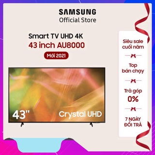  Smart Tivi Samsung Crystal UHD 4K 43 inch UA43AU8000KXXV - Miễn Phí Lắp Đặt  GIÁ GỐC  
