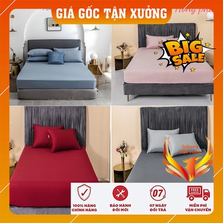 [RẺ VÔ ĐỊCH - FREESHIP] Bộ Ga+2 Vỏ Gối Cotton Lụa Satin 60s Trơn Cao Cấp Công Nghệ thấm hút và kháng khuẩn Sakura VN