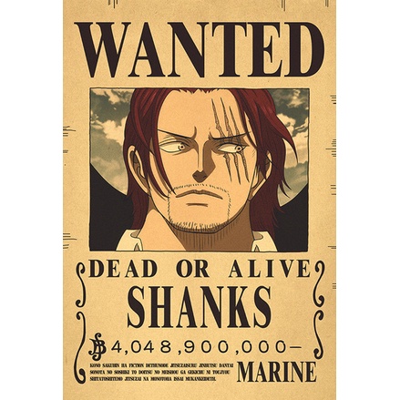 One Piece wanted poster luffy 3,000,000,000 Giấy dán tường trang trí tiết với 41 kiểu