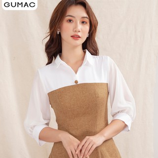 Đầm yếm phối đô trắng DA1061 GUMAC