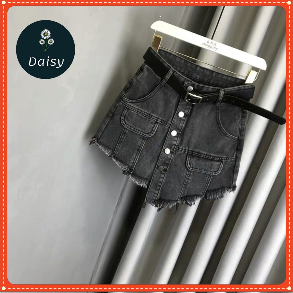 Quần Giả Váy Bò Nữ Tôn Dáng- Quần Jeans Short Giả Váy Khuy Giữa Hottrend [Ảnh Thật Trải Sàn] | BigBuy360 - bigbuy360.vn