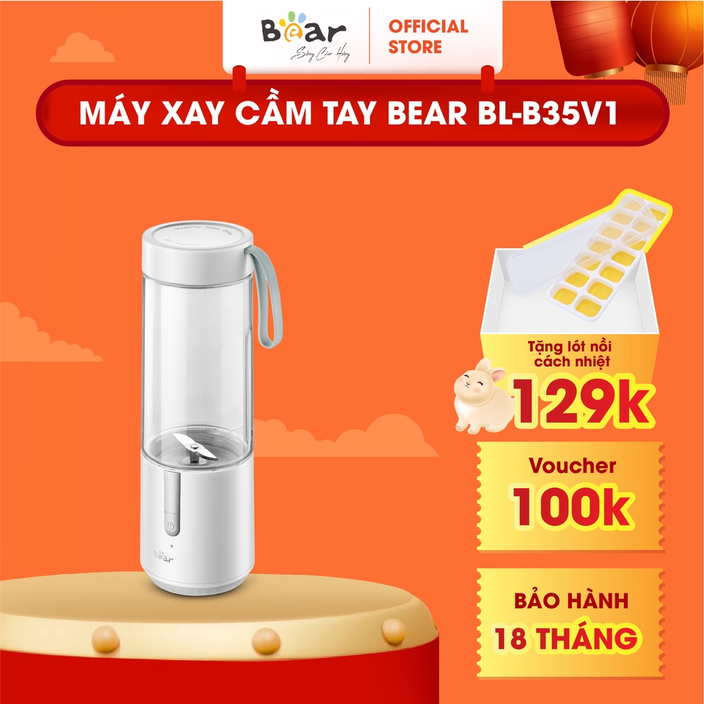 Máy Xay Sinh Tố Cầm Tay Mini Bear Đa Năng Thiết Kế Lưỡi Dao Kép Sắc Bén, Tiết Kiệm Điện BL-B35V1
