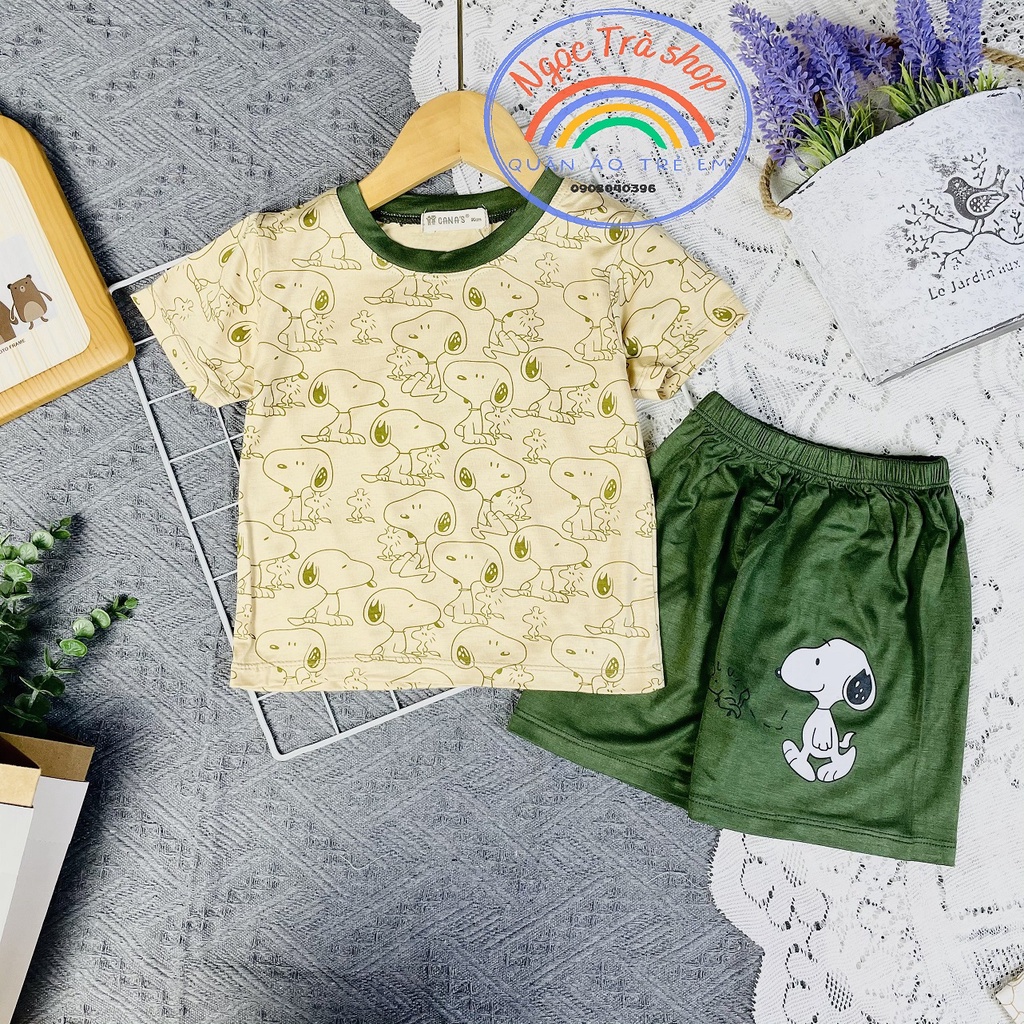 SIZE(9-32kg)FREESHIPBộ Thun Lạnh Hàng Chuẩn Họa Tiết Dể Thương Cho Bé Gái Bé Trai