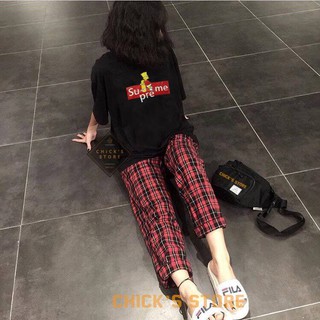 Áo thun tay lỡ simson màu đen
