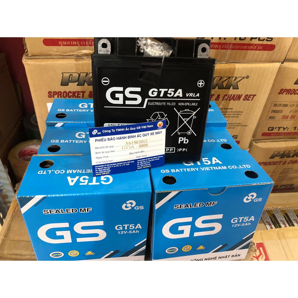 (GIÁ SỈ) 6 Bình Ắc Quy Khô GS GT5A - 12V 5Ah (220K/ 1 BÌNH) CHÍNH HÃNG GS