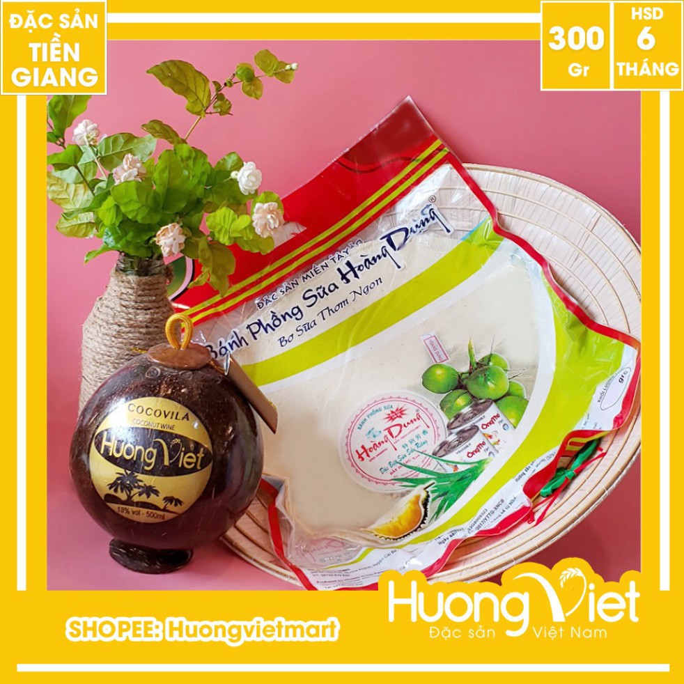 Bánh tráng sữa Hoàng Dung 300g, bánh phồng sữa miền tây