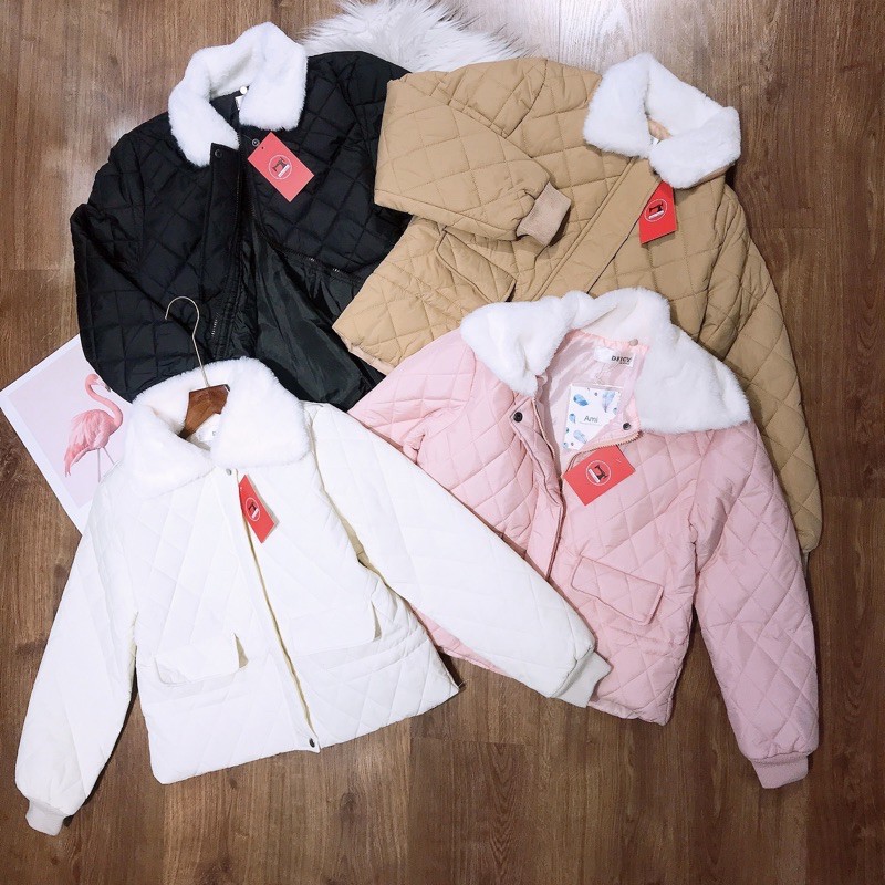 [ÁO KHOÁC NỮ] Áo Phao Nữ Trám Cổ Lông Siêu Nhẹ Có Ảnh Thật Kèm Video | BigBuy360 - bigbuy360.vn