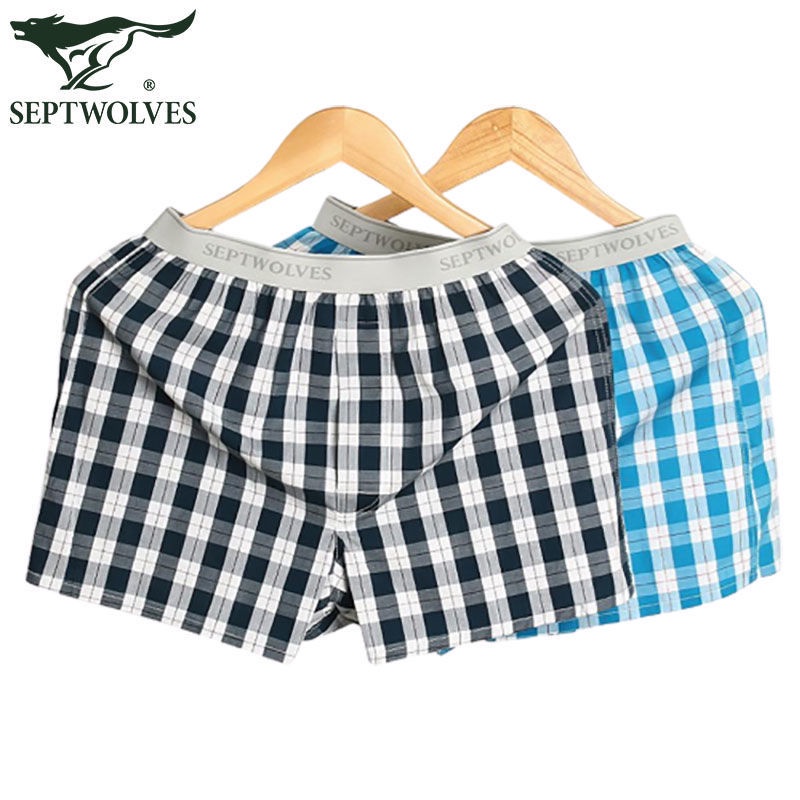 ❏[Nam] Bảy Con Sói [100% Cotton] 1 Gói Quần Mũi Tên Cotton Nguyên Chất Thanh Niên Quần Short Nhà Quần Short Boxer Nam Phong Cách Nam