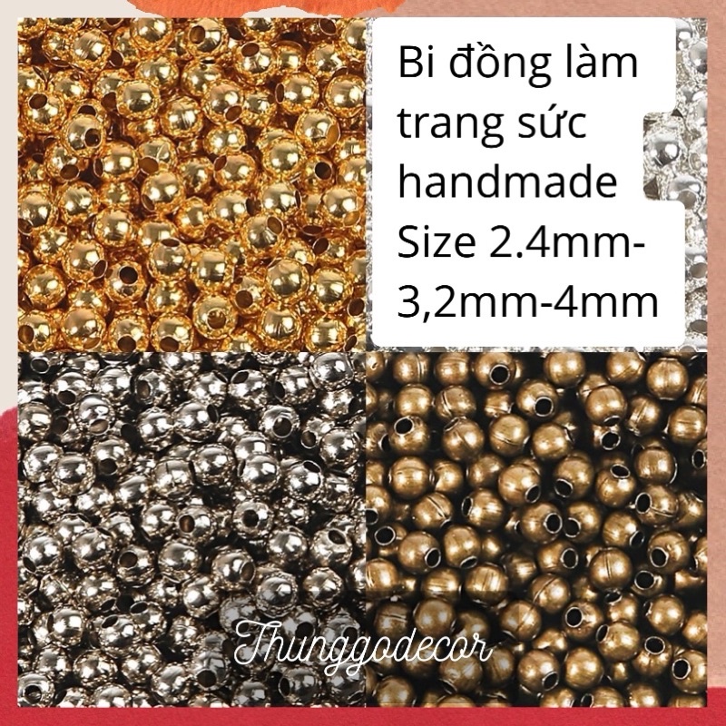 10gram hạt bi đồng làm trang sức thủ công