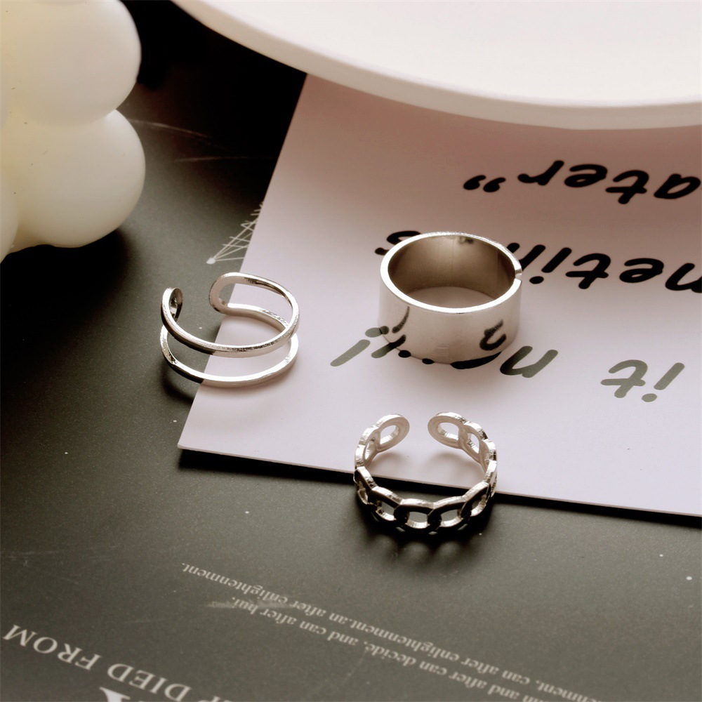 Nhẫn bằng kim loại phong cách Hàn Quốc độc đáo cho nữ
