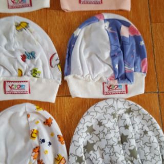 Mũ thóp cotton cho bé sơ sinh, mũ sơ sinh