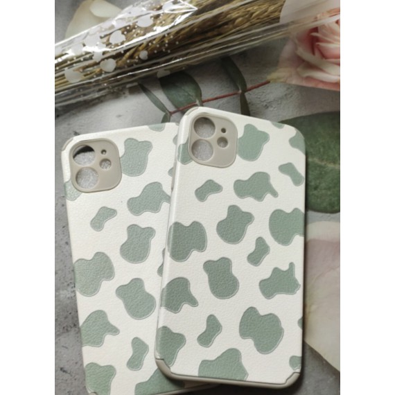 Ốp lưng iphone Ốp điện thoại silicon phối da họa tiết bò sữa cho iPhone 11 Pro Max X Xr Xs Max 7 8 Plus Se 2020 12 pro max 12 mini/13/13PRO/13PROMAX/13MINI Dinuo case-III