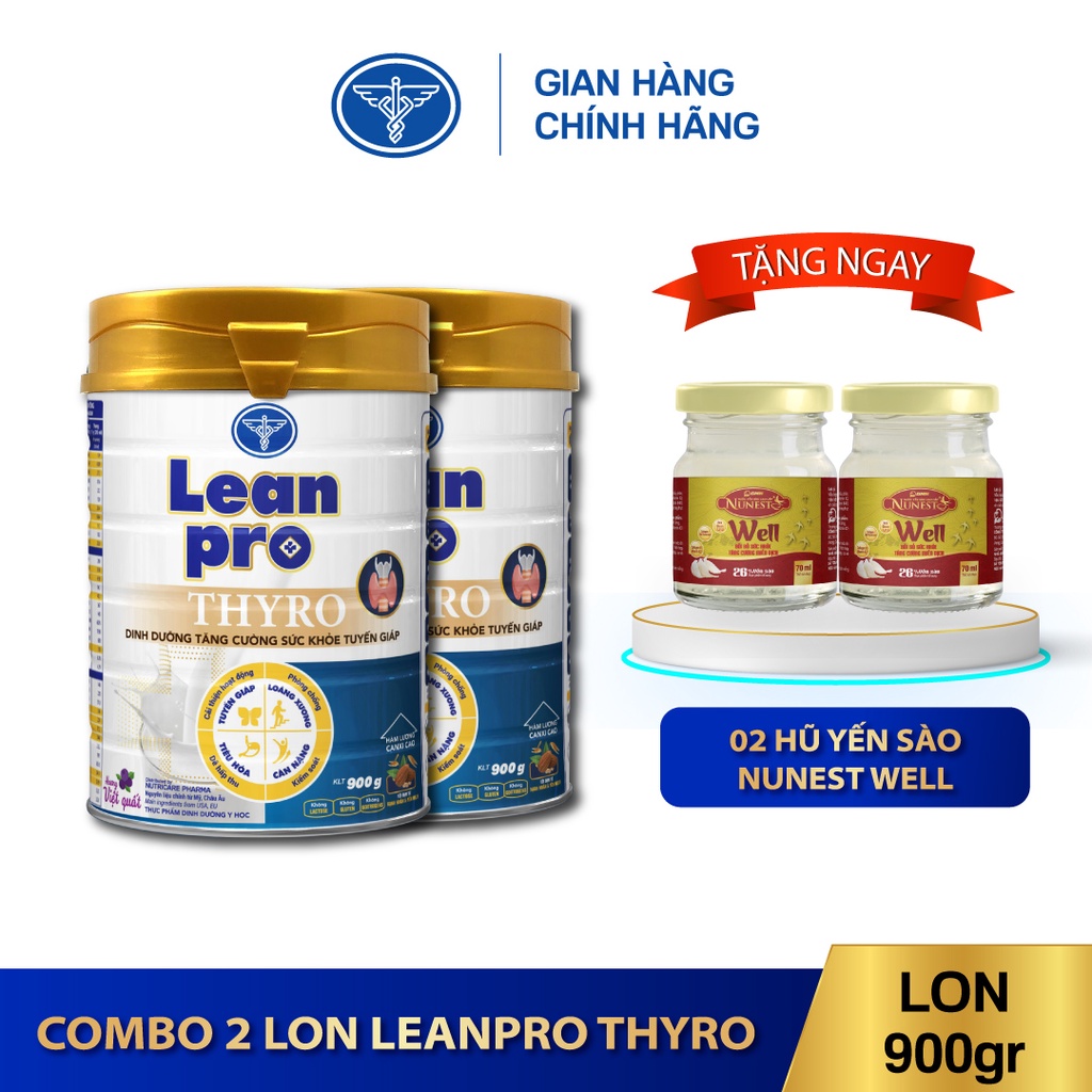 Combo 02 lon Leanpro Thyro 900g - Dinh dưỡng cho bệnh nhân u.ng thư tuyến giáp