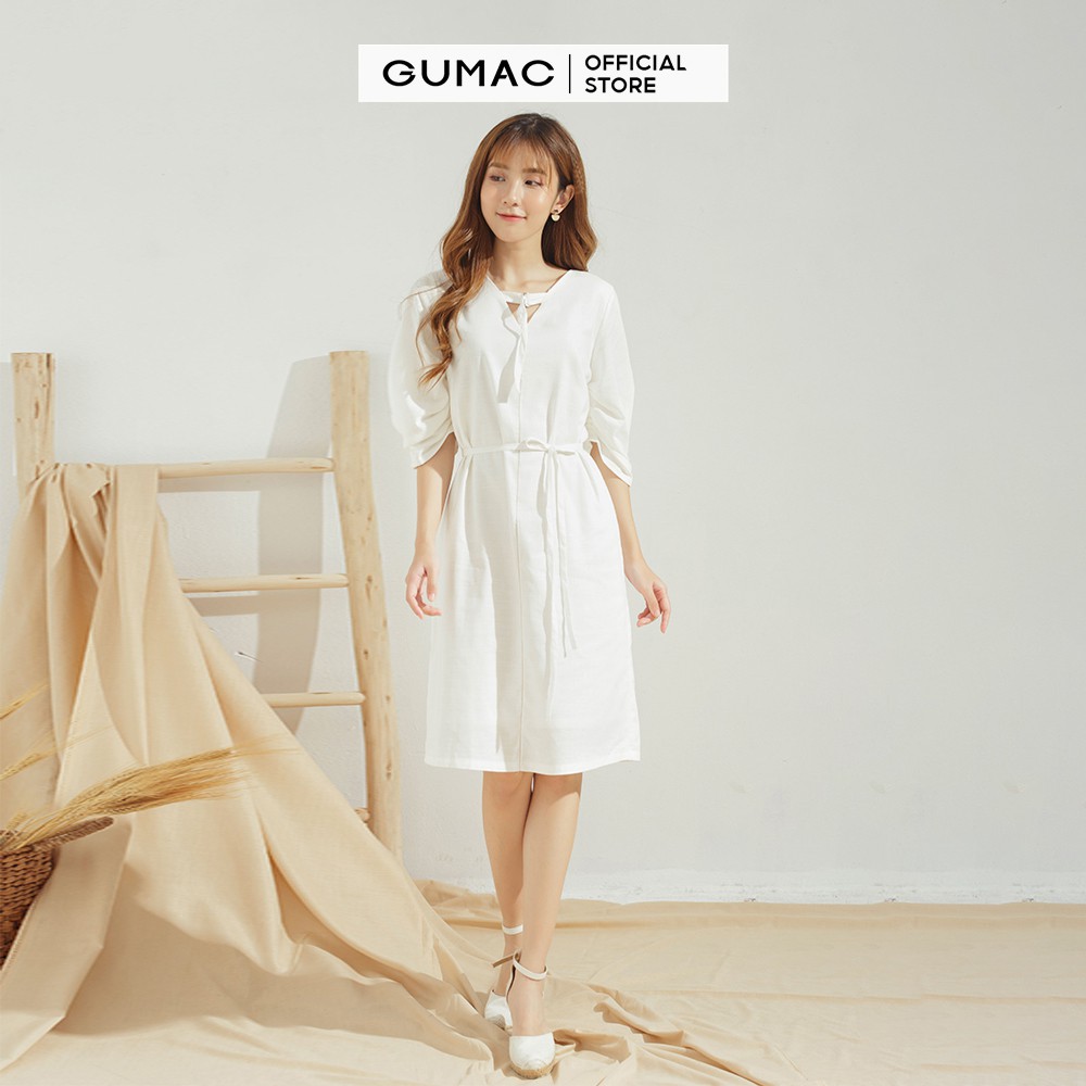 Đầm suông nữ cổ V khoen TTMT DA679 GUMAC