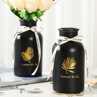 Bình cắm hoa derco màu đen, trắng chất liệu thủy tinh giả gốm sứ. Có ảnh thực tế.