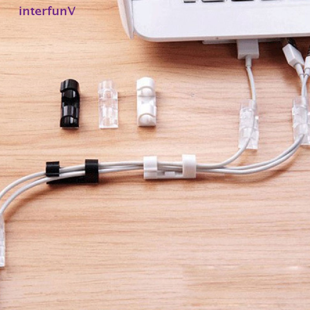 Bộ 20 Kẹp Cố Định Dây Cáp Sạc / Cuộn Dây Điện Để Bàn Tiện Dụng