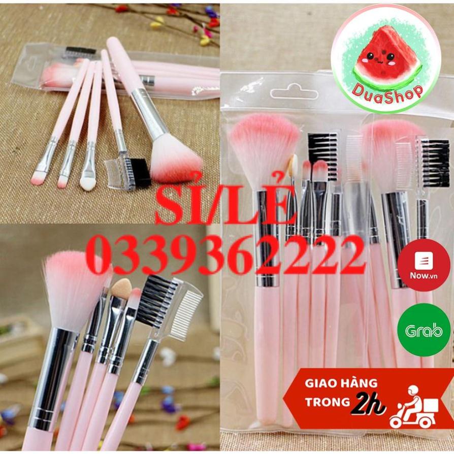 [ HAIANHSHOP ] Bộ cọ trang điểm 5 món màu hồng - Cọ trang điểm mini bỏ túi Duashop &gt;