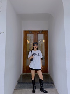 áo thun vogue freesize 2 màu đen trắng