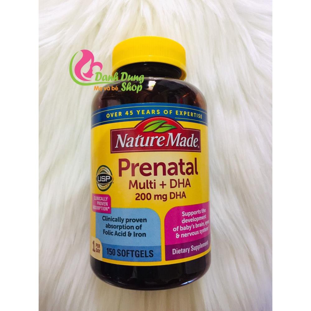 Vitamin bà bầu Prenatal + DHA 200mg Nature Made - 150v