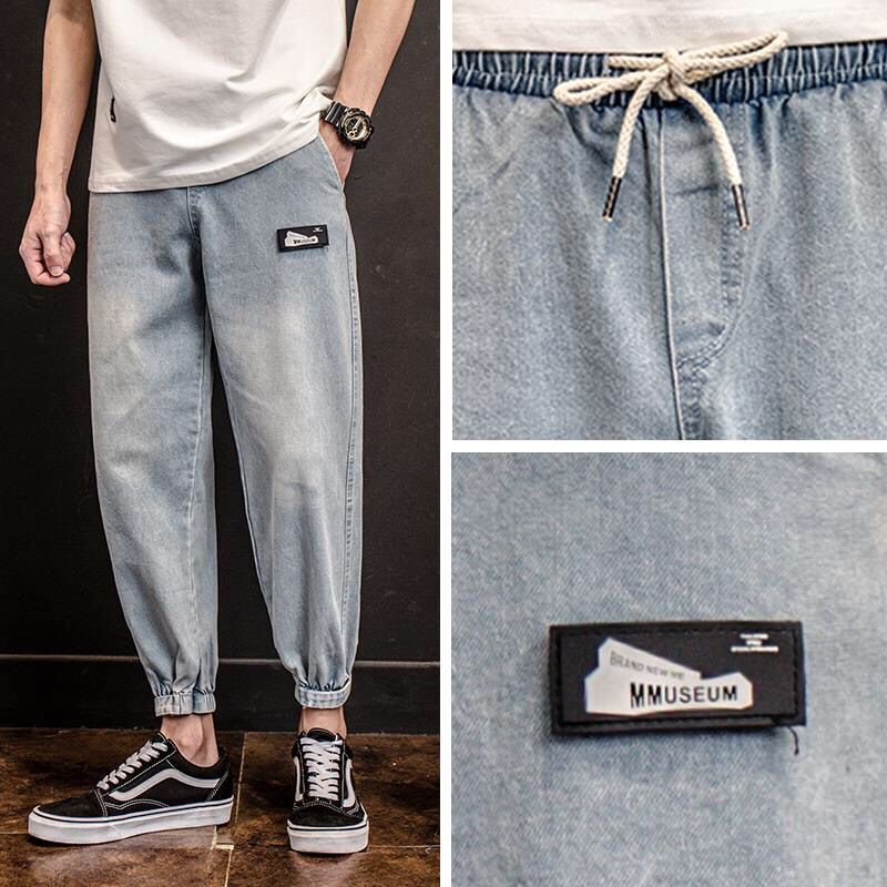 Quần Jeans Lưng Thun Dây Rút Ống Rộng Thời Trang Mùa Đông Năng Động Cho Nam 42
