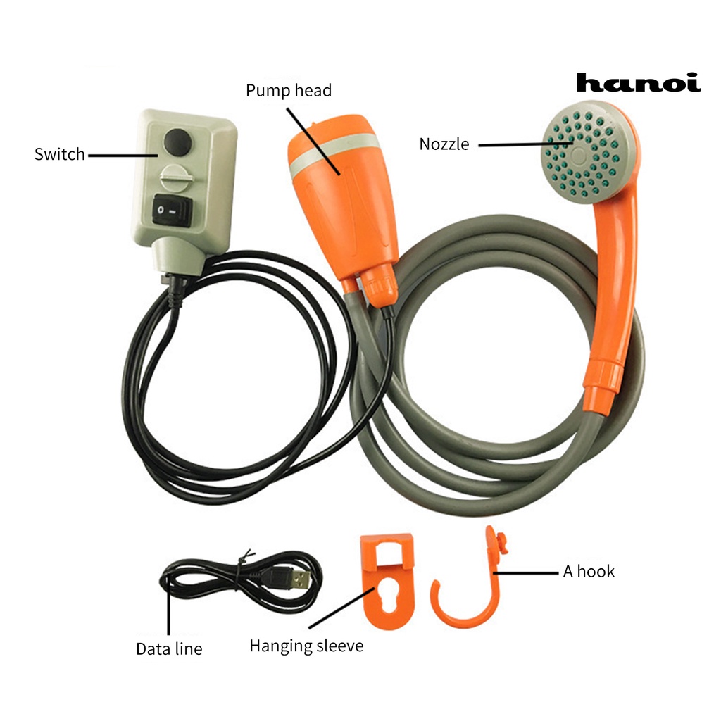 Vòi Hoa Sen Điện Tử Sạc Cổng USB Dùng Đi Cắm Trại Tiện Dụng