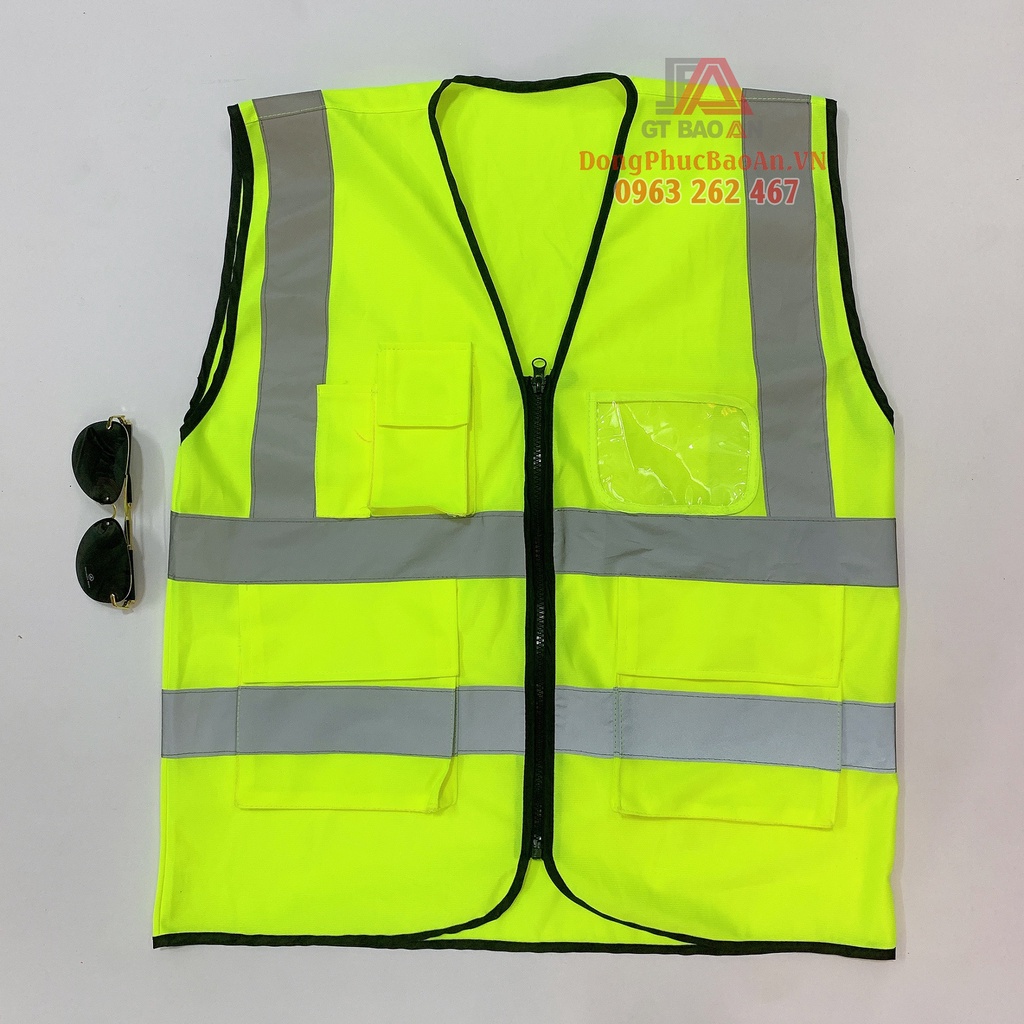 Áo Gile phản quang túi hộp Cao Cấp cho công nhân, kỹ sư Đủ Màu