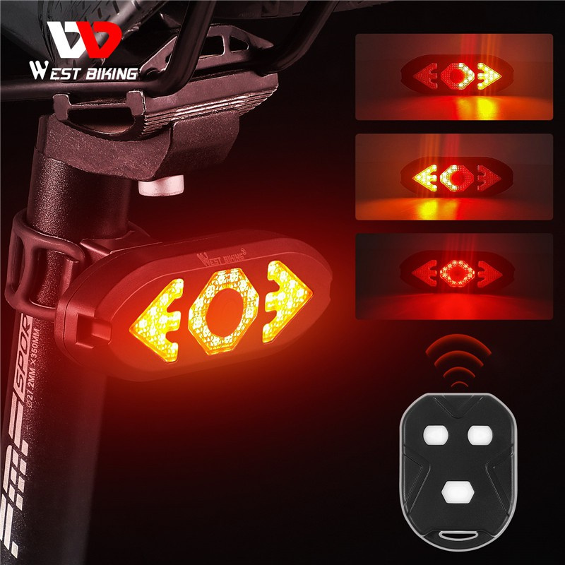 Đèn đuôi xe đạp WEST BIKING có còi điều khiển từ xa không dây USB có thể sạc lại chống thấm nước