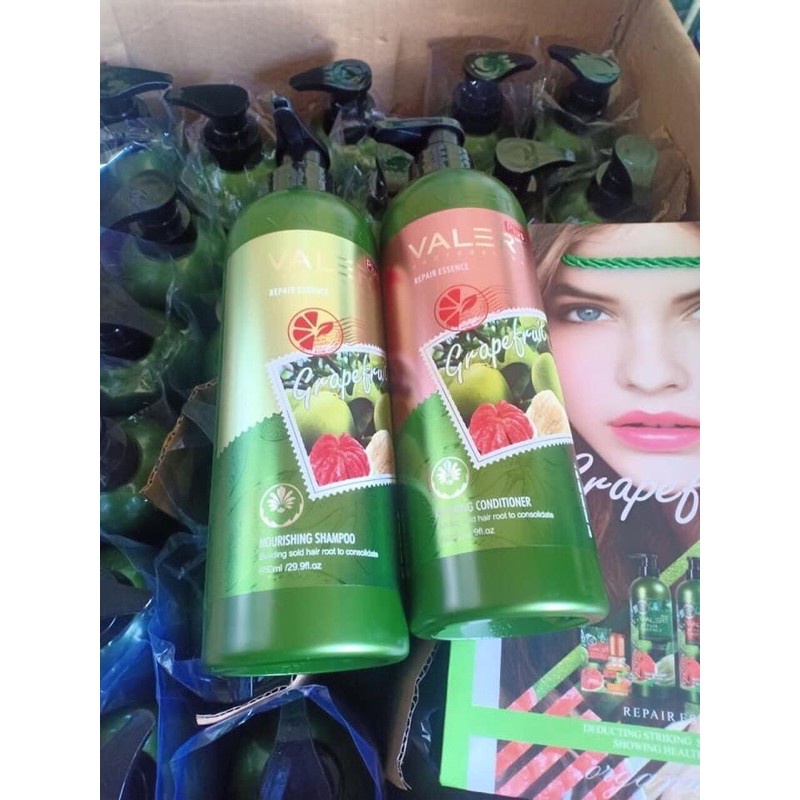 Dầu gội bưởi - dầu xả bưởi, dầu cặp VALERT GRAPEFRUIT 850ml chống rụng kích mọc tóc phục hồi tóc hư tổn chính hãng