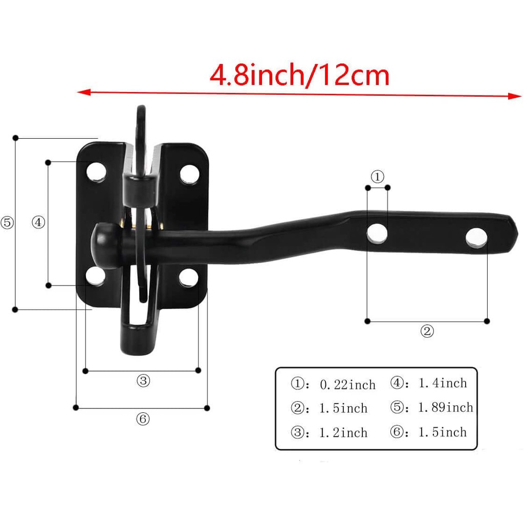 [Hot sale!!!] Chốt cổng, chốt cửa tự động bằng thép không gỉ màu đen- Chốt cổng hàng rào, cổng kho.