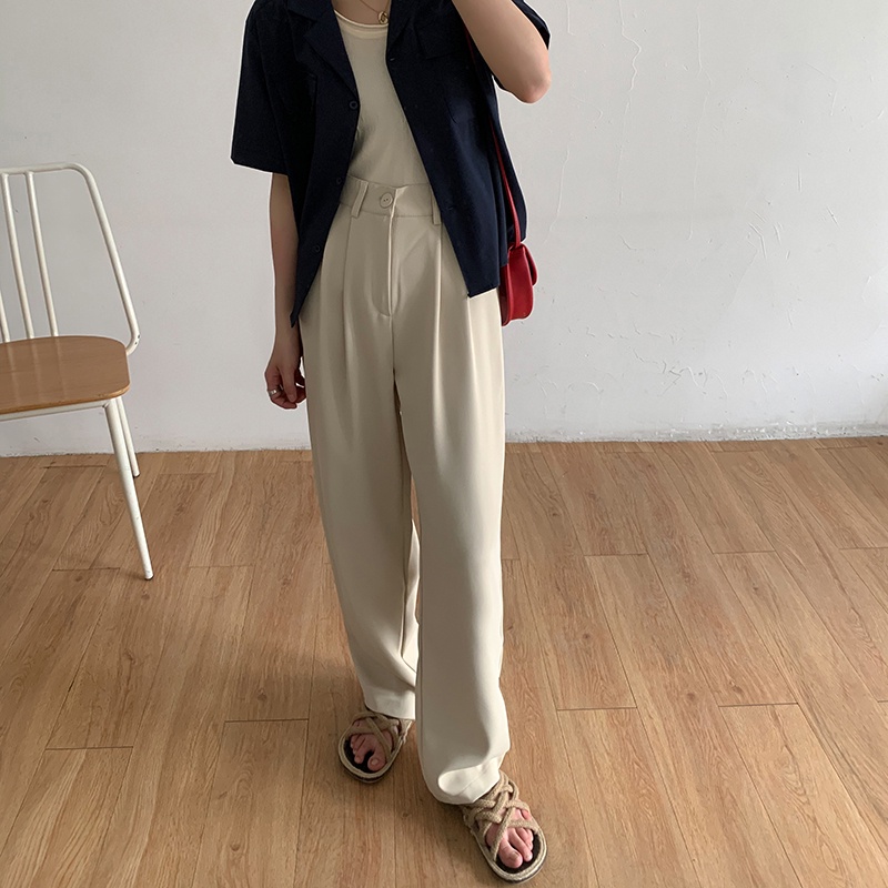 Quần dài lưng cao 3 màu phong cách Hàn Quốc retro thời thượng cho nữ Xiaozhainv | BigBuy360 - bigbuy360.vn