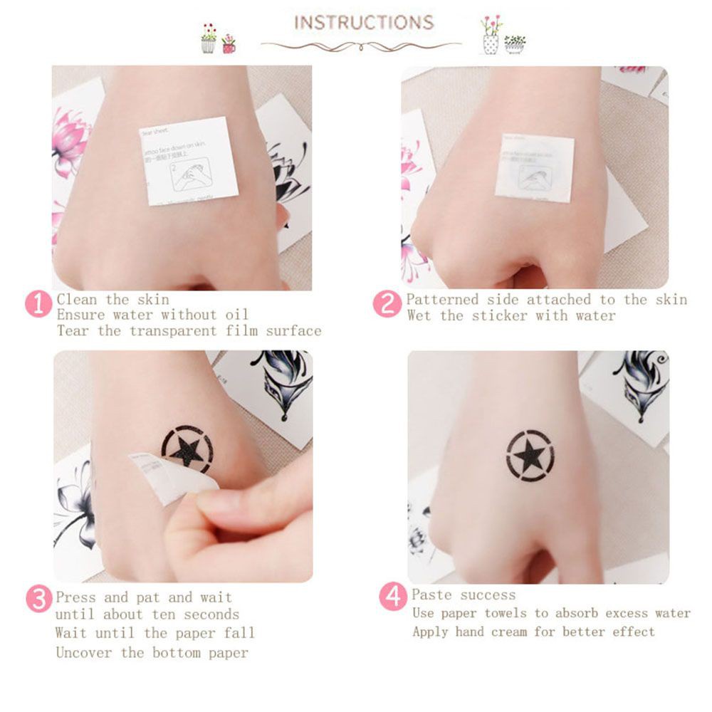 Miếng Dán Hình Xăm Tạm Thời Chống Nước Họa Tiết Hoạt Hình Màu Dạ Quang