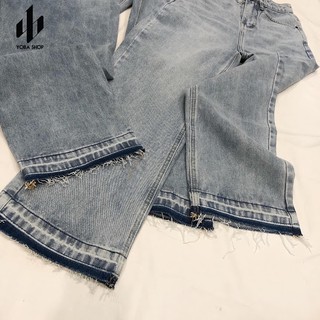 QUẦN JEANS SUÔNG CẮT LAI [ảnh thật 100%]