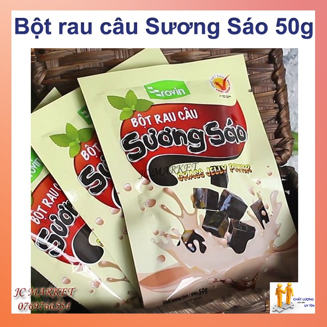 Bột rau câu sương sáo cao cấp Rovin hoặc Thuận Phát( 1 gói 50gram)