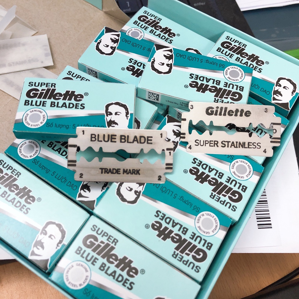 Lưỡi lam Gillette super  màu xanh - Hộp 200 lưỡi