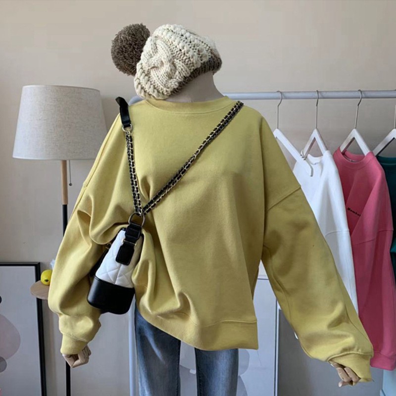 Áo Sweater Cổ Tròn Thời Trang Xuân Thu Phong Cách Hàn Quốc Cho Nữ