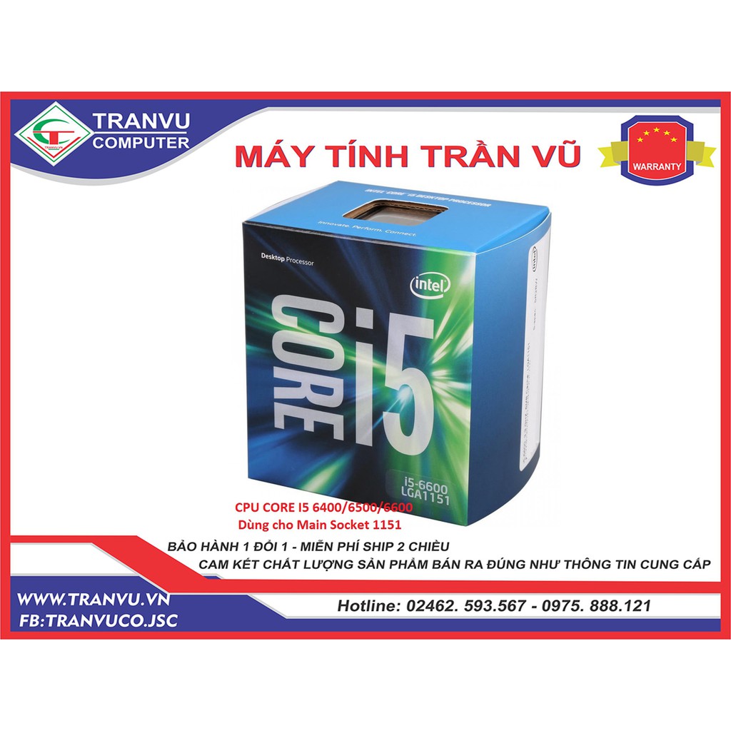 Bộ vi xử lý Cpu Core i5 6400, 6500, 6600 LGA 1151 tặng Fan Box cao cấp chính hãng