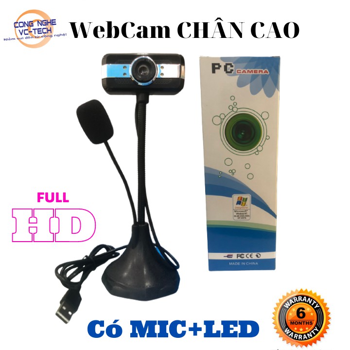 WEBCAM full HD CHÂN CAO CÓ MIC-CÓ LED TRỢ SÁNG-CHÂN CẮM NGUỒN USB, MỚI NHẤT 2021, BẢO HÀNH ĐÔI MỚI 100%