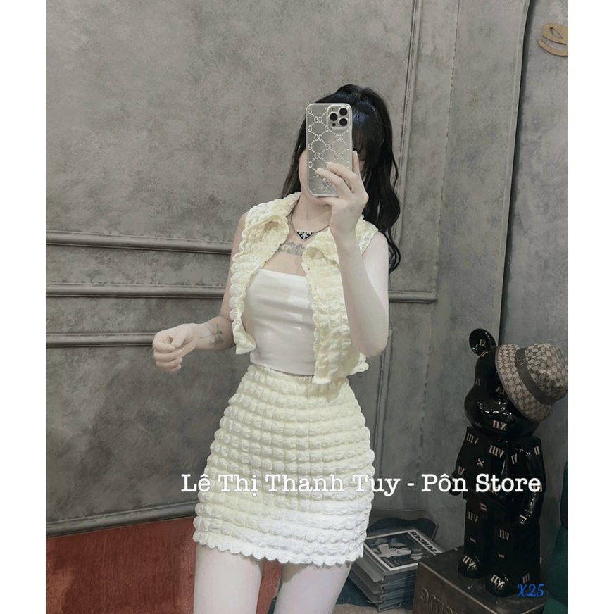 SET 3 IN 1 XỐP Ô VUÔNG CÓ LÓT COTTON UP thoi trang shop valentina