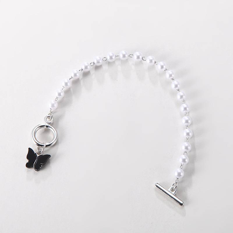 Vòng đeo tay đính ngọc trai và mặt hình bướm phong cách cổ điển đơn giản thời trang cho nữ | BigBuy360 - bigbuy360.vn