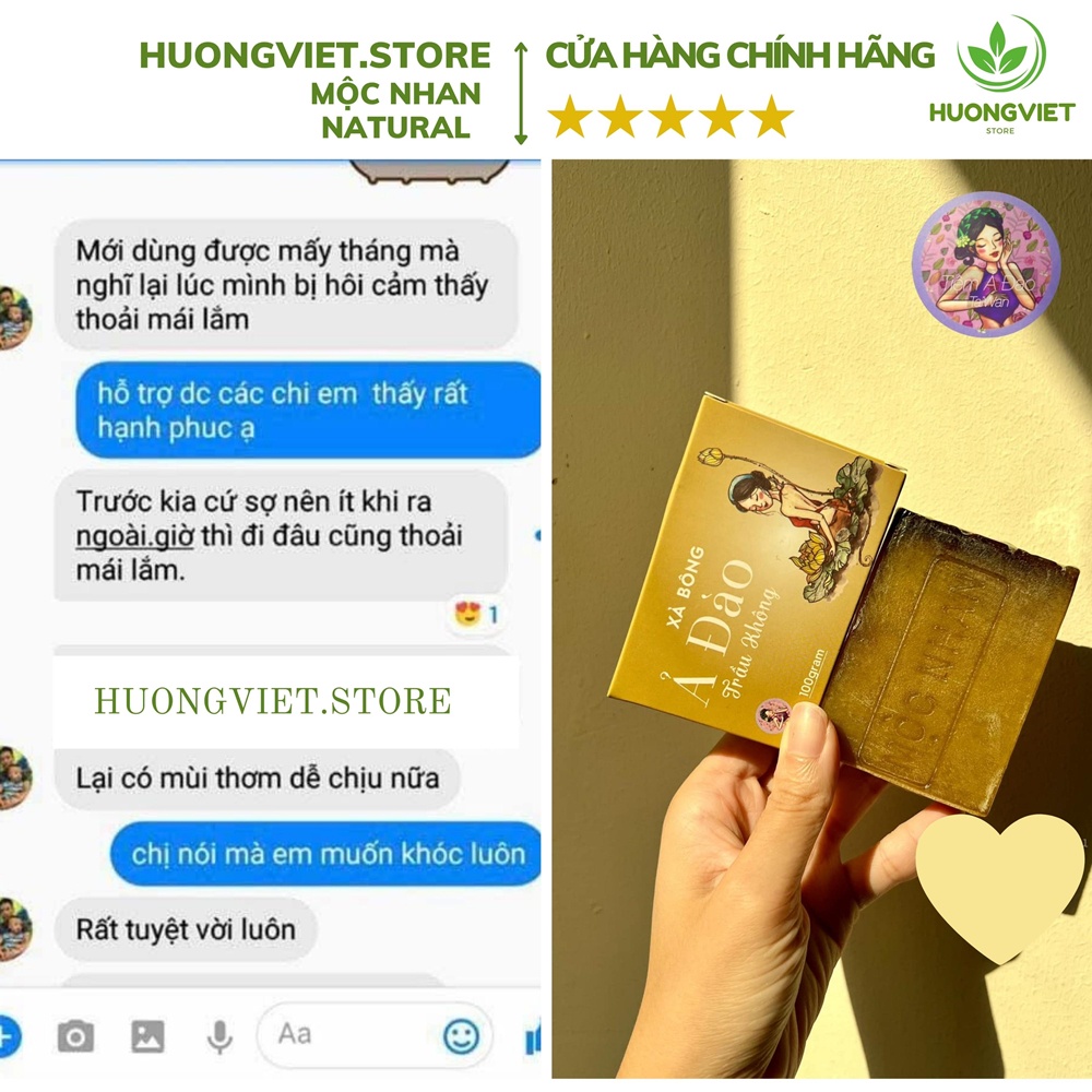 Xà Bông Trầu Không Ả Đào Mộc Nhan Natural Xà Phòng Tắm Trắng Giảm Mụn Lưng Dưỡng Da Giảm Mùi Hôi Nách | BigBuy360 - bigbuy360.vn