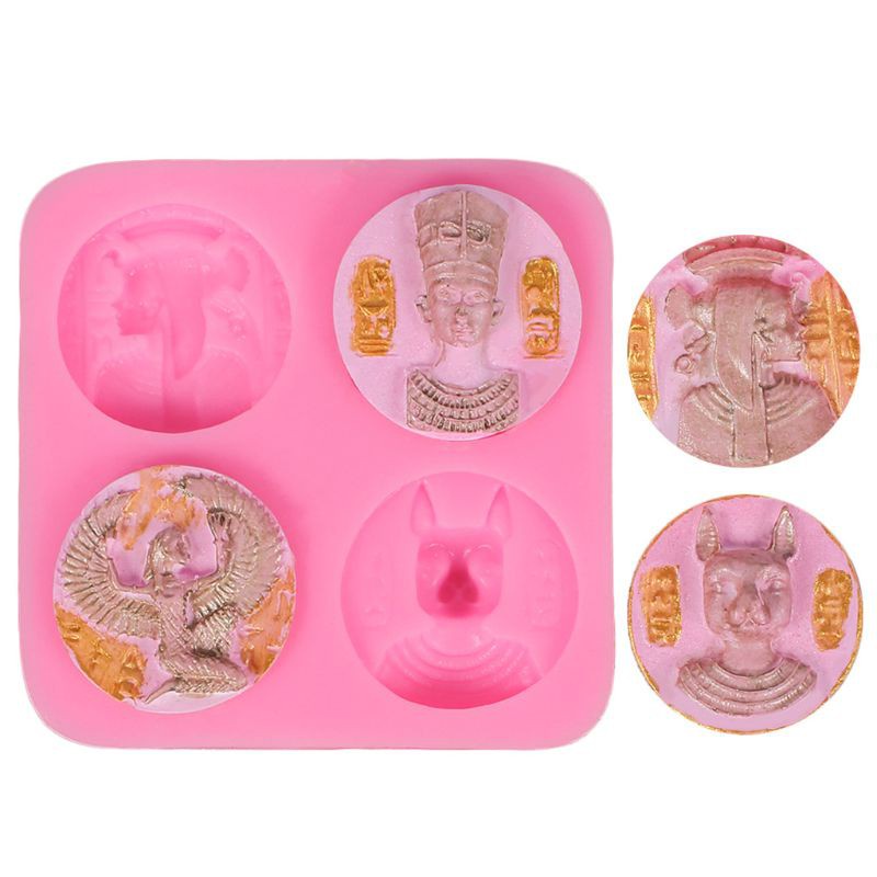 Khuôn Silicone Tạo Hình Đồng Xu Ai Cập Trang Trí Bánh