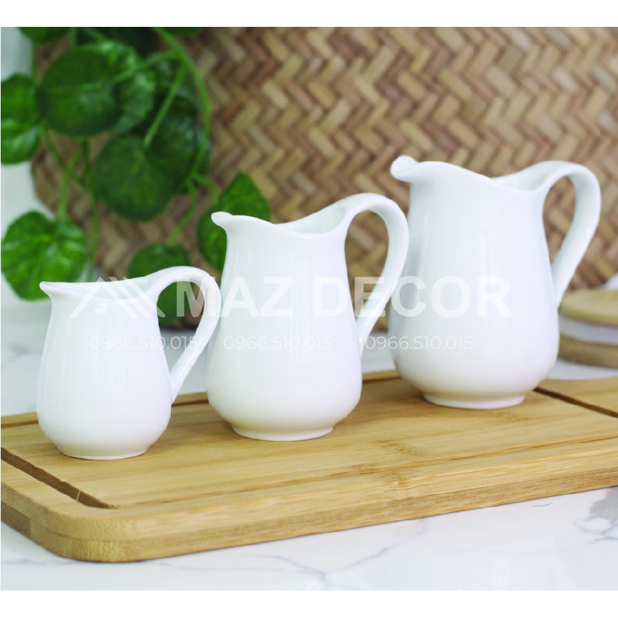 Cốc ly ca bình rót sữa, siro chuyên dụng dùng trong cà phê, tiệc trà bằng sứ đẹp cao cấp giá rẻ