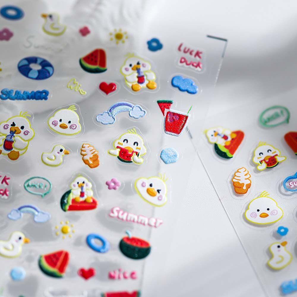 Miếng Dán Trang Trí Móng Tay Hình Chú Vịt Hoạt Hình Xinh Xắn